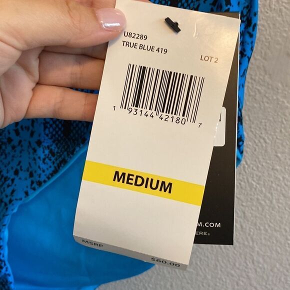 NWT- Coco Reef- blue snakeskin high waisted reversible bikini bottom- Size Med - Picture 3 of 13